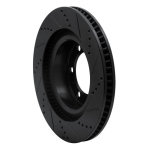 Lexus GX460 Brake Rotor (1) - Front Left - R1 Concepts - Drilled & Slotted - Black - `10-`24